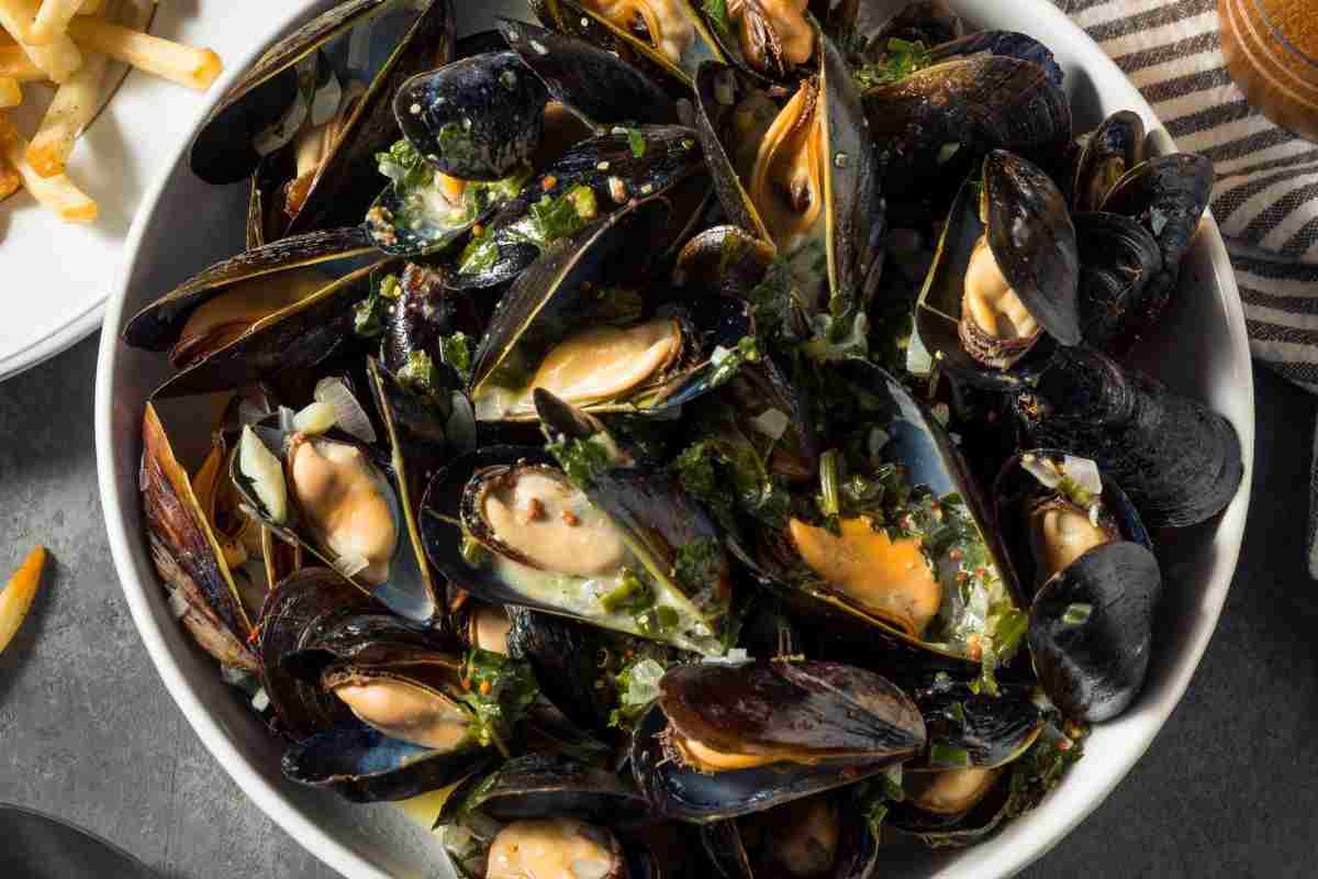 cozze pulite 2 minuti