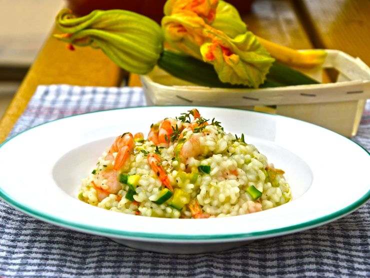 ricetta risotto zucchine e gamberetti